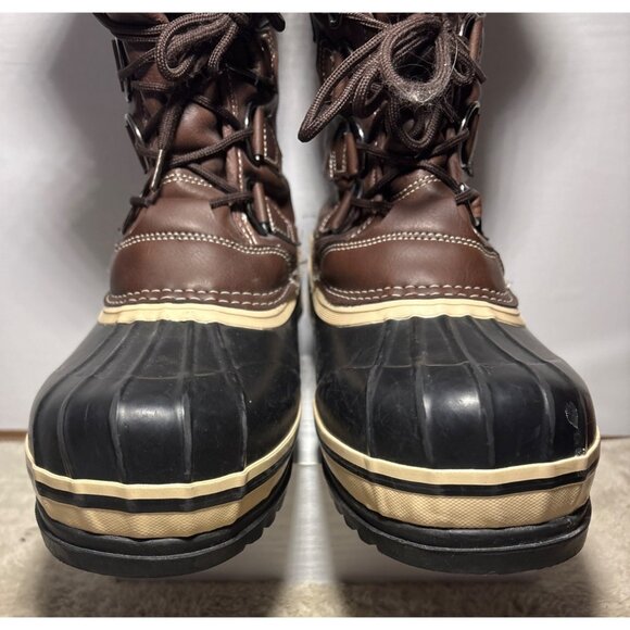 Outbound Size 9 Mens Brown & Black Insulated Winter Boots With Sherpa Lining - Picture 9 of 15